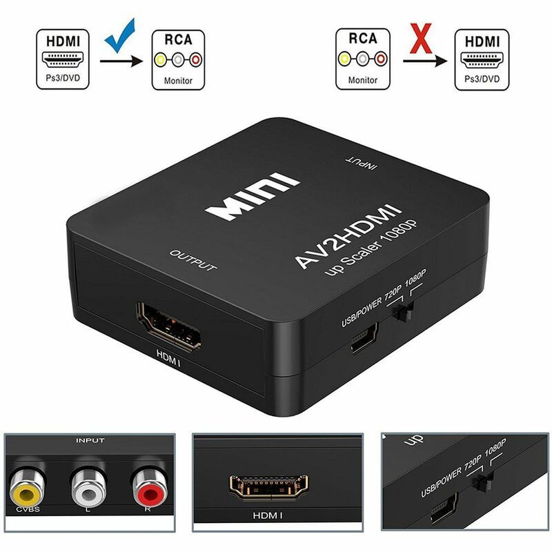 ภาพสินค้าอะแดปเตอร์แปลงสัญญาณ hdmi to rca av/cvbs hd 1080 p mini hdmi 2av จากร้าน rimova บน Shopee ภาพที่ 5