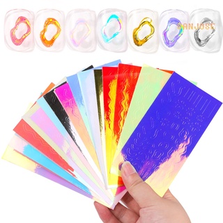 ภาพขนาดย่อของสินค้าSj_ สติ๊กเกอร์ติดเล็บ Aurora Effect Vivid สําหรับตกแต่งเล็บ 16 ชิ้น