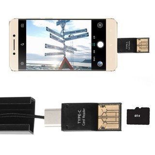 2 In One Usb Type C To Usb 2 . 0 Type A Micro Sd Tf เครื่องอ่านการ์ดหน่วยความจําอะแดปเตอร์