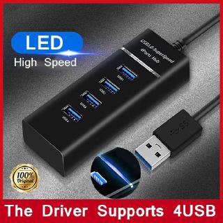 4 พอร์ต USB 3.0 HUB พร้อมไฟสีน้ำเงินแสดงสถานะ Hi Speed extender คอมพิวเตอร์ splitter ช่องเสียบแล็ปท็อปมัลติฟังก์ชั่นแปลงวัสดุพลาสติกมินิเดสก์ท็อปพีซีอะแดปเตอร์ความเร็วรุ่นพร้อมสต็อก