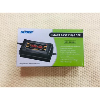 เครื่องชาร์จแบตเตอรี่ ยี่ห้อ SUOER Smart Fast Charge ขนาด 12V 10A ชาร์จแบตรถยนต์ รถมอเตอร์ไซค์ รถแบตเตอรี่