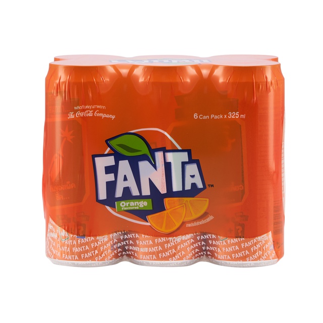 ภาพสินค้าแฟนต้า น้ำอัดลม น้ำส้มแฟนต้า 325 มล. 6 กระป๋อง Fanta Soft Drink Orange 325ml Pack 6 จากร้าน cocacolaofficial บน Shopee ภาพที่ 2