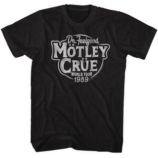 เสื้อผ้าผชเสื้อยืด พิมพ์ลาย Motley Crue Clic Feelgood Tour สีดํา สําหรับผู้ใหญ่S-5XL