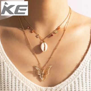 Necklace Simple Butterfly Shell Colorful Beads 2 Necklace for girls for women low price