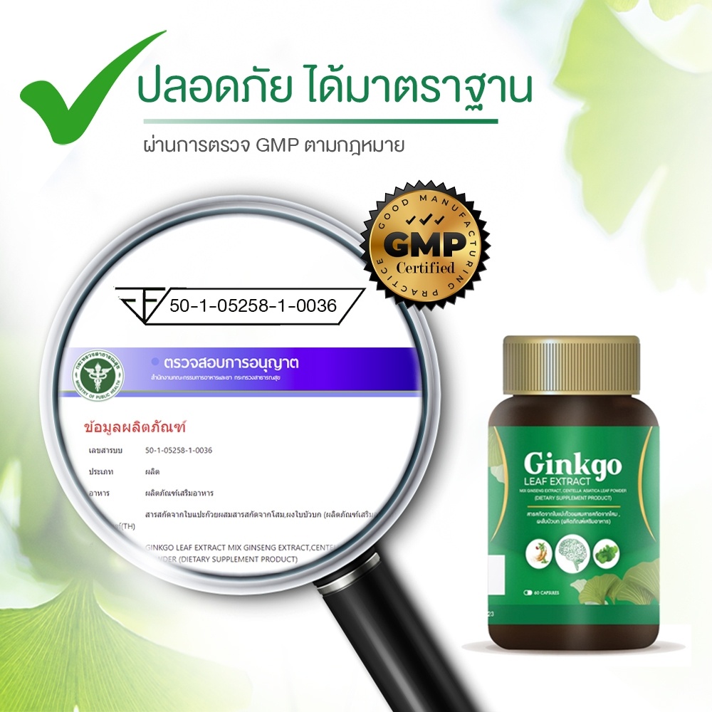 บำรุงสมองเพิ่มพูนความจำ-สารสกัดจากใบแปะก๊วยพร้อมสารสกัดจากโสมและผงใบบัวบก-แปะก๊วยแคปซูล-60-แคปซูล-ตรา-ธนันท์ธร