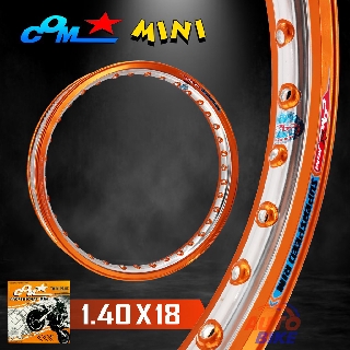 ล้อ COM MINI 1.40 X 18 ทูโทน ทรงเรซซิ่ง ขอบยก จำนวน 1 วง มีให้เลือกหลายสี ล้อคอม มินิ ขอบยก ขนาด 1.40 ขอบ 18 ของแท้ 1 วง