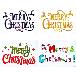 สติกเกอร์ใส ลายลูกโป่ง Merry Christmas BOBO สําหรับตกแต่งปาร์ตี้คริสต์มาส DIY