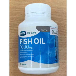 Mega fish oil 1000 mg 30 capsules เมก้า น้ำมันปลา exp6/2021