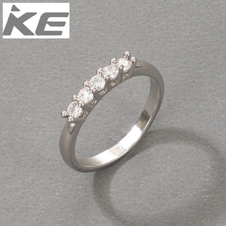 [Copper electroplating] Simple jewelry Korean version inlaid single drainage diamond ring Roma