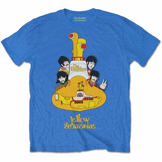เสื้อยืดวงดนตรีTop Sale Mens Short Sleeve The Beatles Yellow Submarine Sub T-Shirt New Summer Casual Loose Tee for Dad/