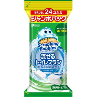 Scrubbing Bubbles Toilet Detergent Flushable Toilet Brush, Replacement 24 pcs.(กลิ่นfloral Soap)