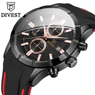Divest นาฬิกาข้อมือควอตซ์แฟชั่น สายยาง กันน้ํา มีปฏิทิน สไตล์นักธุรกิจ สําหรับบุรุษ