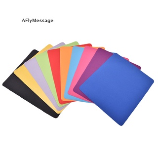 Aflymessage ขายดี แผ่นรองเมาส์ ทรงสี่เหลี่ยมผืนผ้า ขนาด 21.5x17.5 ซม. กันลื่น สีพื้น สําหรับเล่นเกม PC แล็ปท็อป