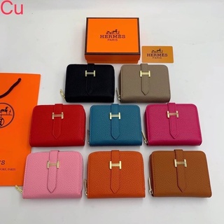 MS HM WALLET /cu กระเป๋าสตางค์ใบสั้น กระเป๋าปั้มแบรนด์👛