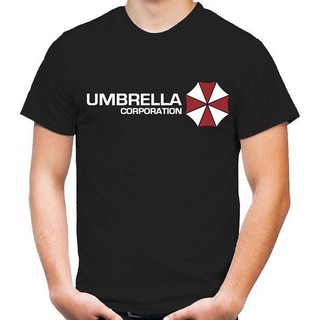 [S-5XL]เสื้อยืดลายตัวอักษร Umbrella Corporation ค่ายเกม Resident Evil สำหรับผู้ชาย