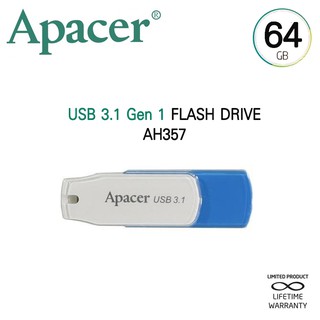 ภาพหน้าปกสินค้าApacer AH357 USB3.1 แฟลชไดร์ฟ 64GB (Apacer AP64GAH357U-1) ซึ่งคุณอาจชอบราคาและรีวิวของสินค้านี้