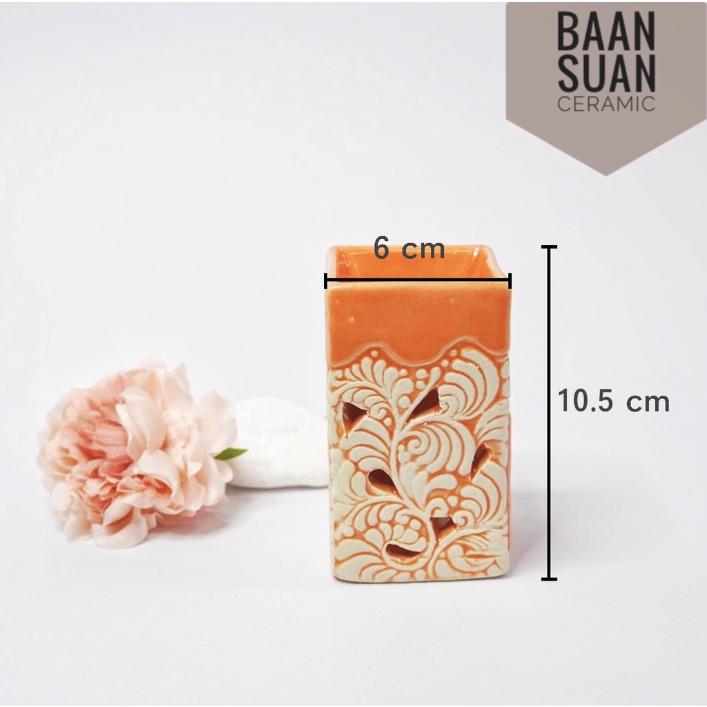 baansuan-ceramic-เตาน้ำมันหอมระเหย-ทรงสี่เหลี่ยมทรงสูง-วัสดุเซรามิก-ขนาด-6x10-5-cm