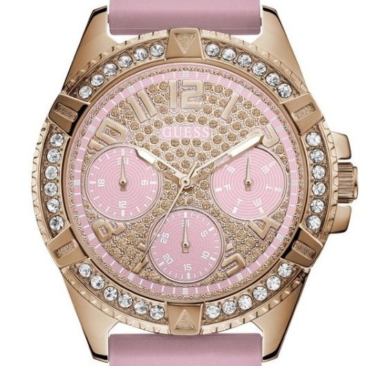 guess-lady-frontier-นาฬิกาข้อมือผู้หญิง-สายซิลิโคนสีชมพู-รุ่น-w1160l5