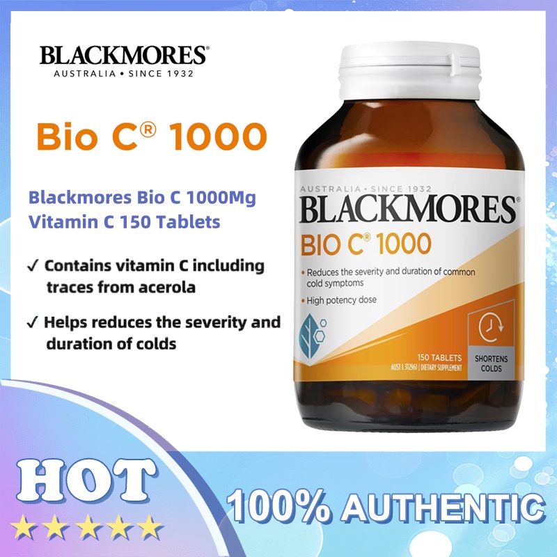 ภาพหน้าปกสินค้าราคาเบาๆวันนี้ Blackmores vitamin cold relife Bio C 1000mg Chewable Tablets 150 Capsules ออสเตรเลีย วิตามินซี เม็ดเคี้ย จากร้าน 8pmkw1zjuf บน Shopee