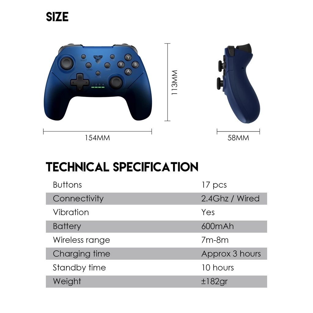 FANTECH WGP13 Wireless 2.4Ghz Gaming Controller จอยเกมมิ่ง joystick คอนโทรลเลอร์ รูปทรงสไตล์ X-BOX https://wayoza.com
