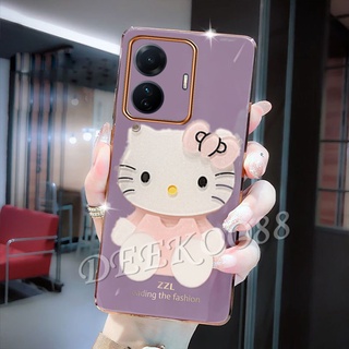 เคสป้องกันโทรศัพท์มือถือ วีโว่ VIVO T1X T1 V23 V23E Y01 Y21T Y33T Y33S Y21A Y21 Y21S Y15S Y73 Y75 Y76 4G 5G Smartphone Casing with Lovely Cute KT Mirror Soft Phone Case Shell All-Pack Protection Back Cover