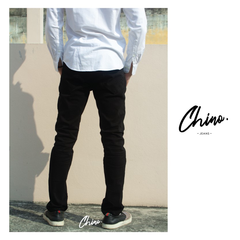 กางเกงขากระบอกเล็ก-สีดำ-size-28-44-chino-jeans-กางเกงขายาวผู้ชาย-ผ้ายืดใส่สบาย-ใส่ทำงาน-กางเกงลำลอง