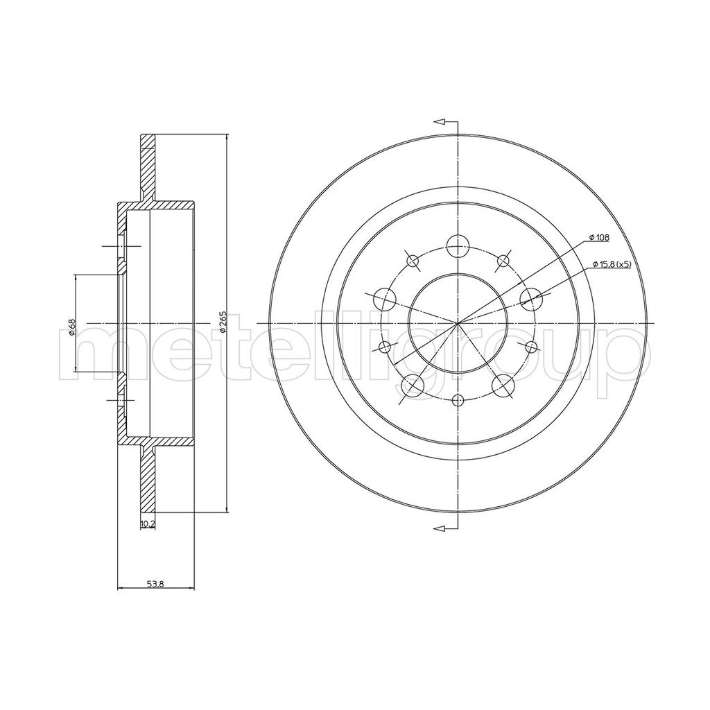 จานเบรกหลังช่วงล่างมัลติลิงค์-วอลโว่volvo-740-760-940gle-ปี1988-คู่-265-mm-ตรวจสอบสเปคตามรูปที่-2-ก่อนสั่งซื้อ