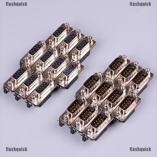 flashquick 10Pcs/lot DB-9 DB9 male female PCB mount,DR-9S PCB connector,RS232 connector