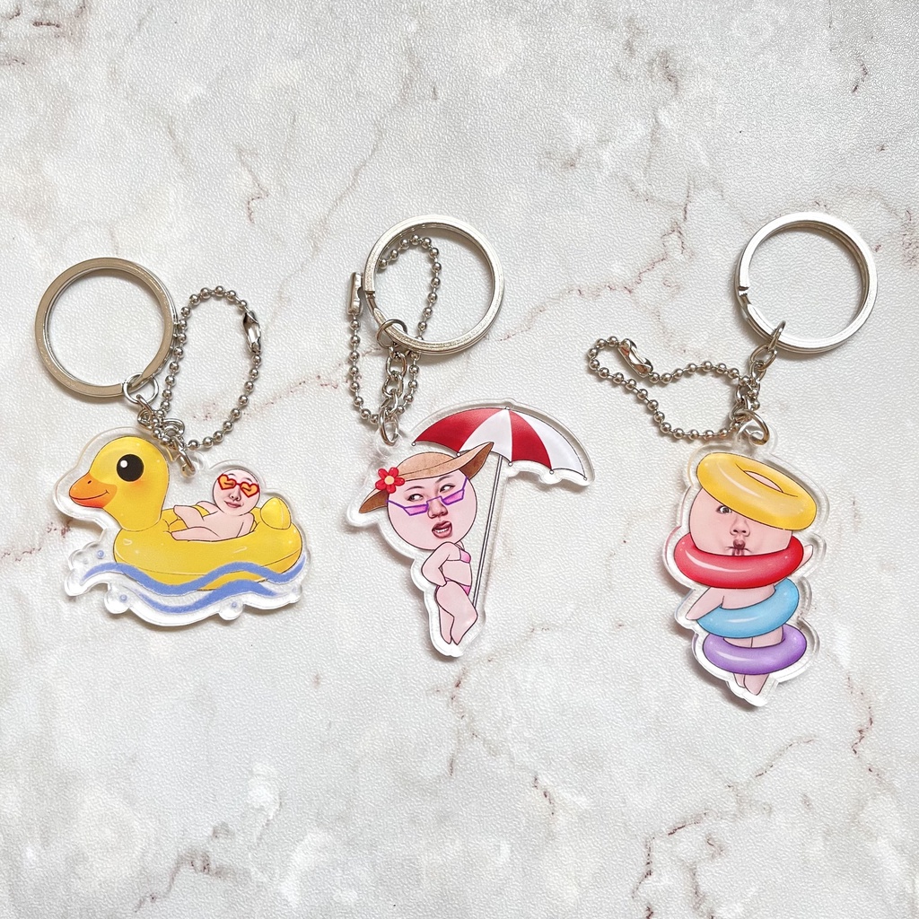 พวงกุญแจ KEY RING :: FUNNY FACE on the beach | Shopee Thailand