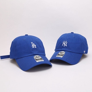 47 แบรนด์ใหม่ หมวกเบสบอล ผ้าฝ้าย ปักลาย สีฟ้า สําหรับผู้ชาย และผู้หญิง