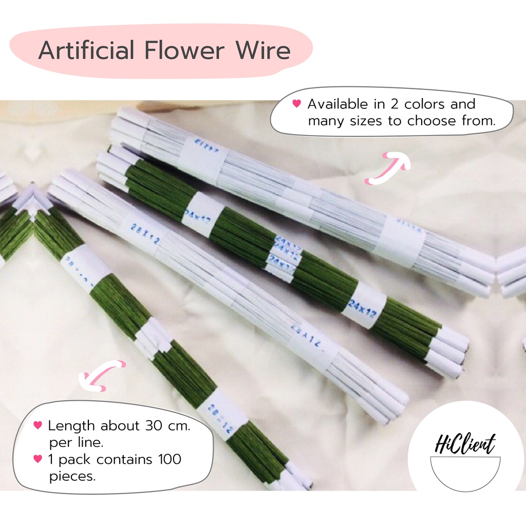 ภาพหน้าปกสินค้าลวด ลวดทำดอกไม้ งาน DIY NO. 20, 22, 24, 26, 28, 30 Flower Wire Artificial Flowers DIY จากร้าน mai.muang บน Shopee