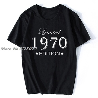 เสื้อยืดสีขาว - ตลกฤดูร้อนสไตล์ลิมิเต็ดอิดิชั่น 1970 เสื้อยืดผู้ชายวันเกิดตลกแขนสั้นแขนสั้น O คอผ้า
