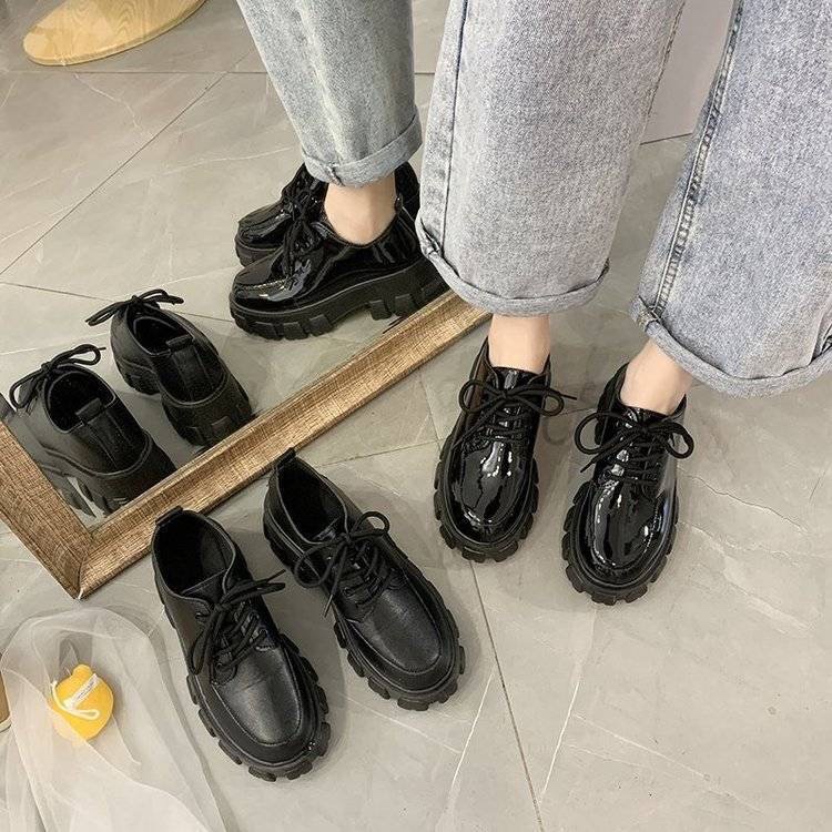 ภาพสินค้าจัดส่งตอนนี้ รองเท้าหนังผู้หญิงสไตล์อังกฤษใหม่ ใหม่ ก้นหนา สไตล์มหาลัย ผูกเชือก รองเท้าผู้หญิง จากร้าน ging38m_dl บน Shopee ภาพที่ 7