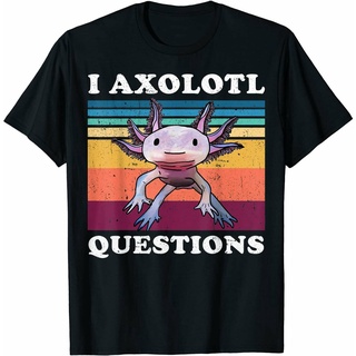 เสื้อคู่ Tee เสื้อยืดผู้ชาย90 - ขายดีตลก Tshirts เสื้อผ้าบุรุษ I Axolotl คําถามน่ารัก Axolotl Tshirt