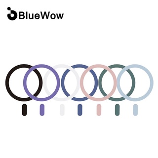 Bluewow สติกเกอร์แหวนโลหะ แม่เหล็ก ชาร์จไร้สาย อุปกรณ์เสริม สําหรับ iPhone 12 13 14