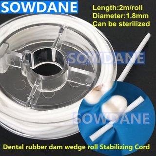 Dental Rubber Dam Stabilizing Cord  Wedges Rolls Clamps Sheets Latex Elastic Wedge Line Dental Material Autoclavable
