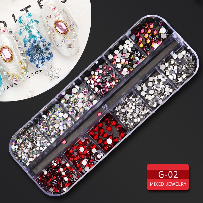 amos-japanese-xingyue-nail-art-alloy-jewelry-metal-frame-shaped-rivets-flat-bottom-rhinestone-shell-pieces
