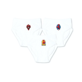 กางเกงในเด็กผู้ชาย Carsonkids เอวผ้า ลาย Spiderman เนื้อผ้า Cotton supersoft แพ็ค 3 ตัว (KBBRSP16008WH)