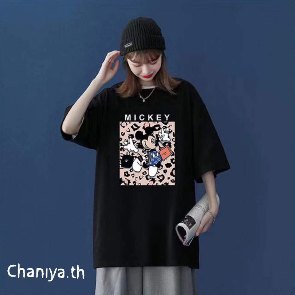 chaniya-th-พร้อมส่ง-เสื้อยืดมิ้กกี้เม้าสผู้หญิงรุ่นใหม่แขนสั้นเนื้อผ้าดีนุ่มเด้งมี2สี-สีขาวสีดำสไตส์แฟชั่น