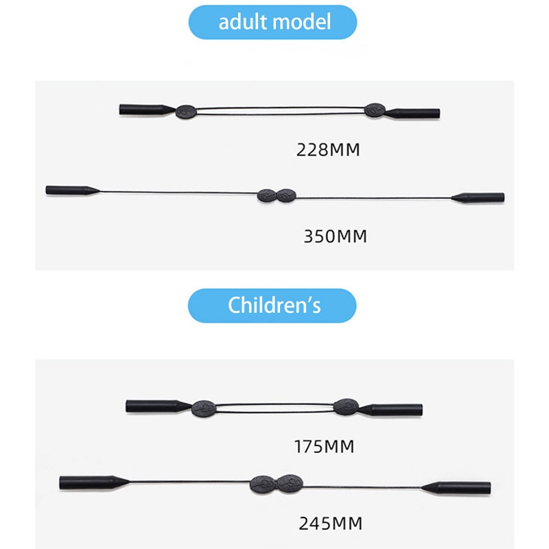 สายคล้องแว่นตาซิลิโคน-ปรับได้-สําหรับผู้หญิงและผู้ชาย-สีดํา