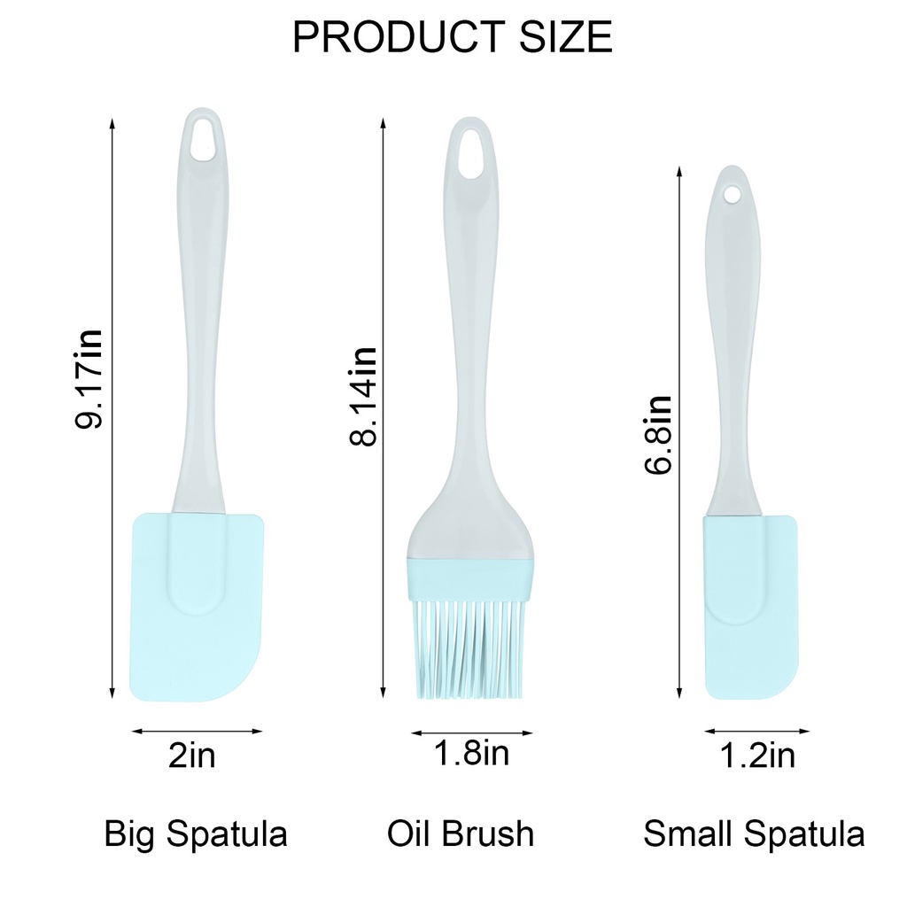 daphne-อุปกรณ์แปรงซิลิโคนสําหรับใช้ทาน้ํามันเค้กเบเกอรี่หลากสี-3ชิ้น-ชุด