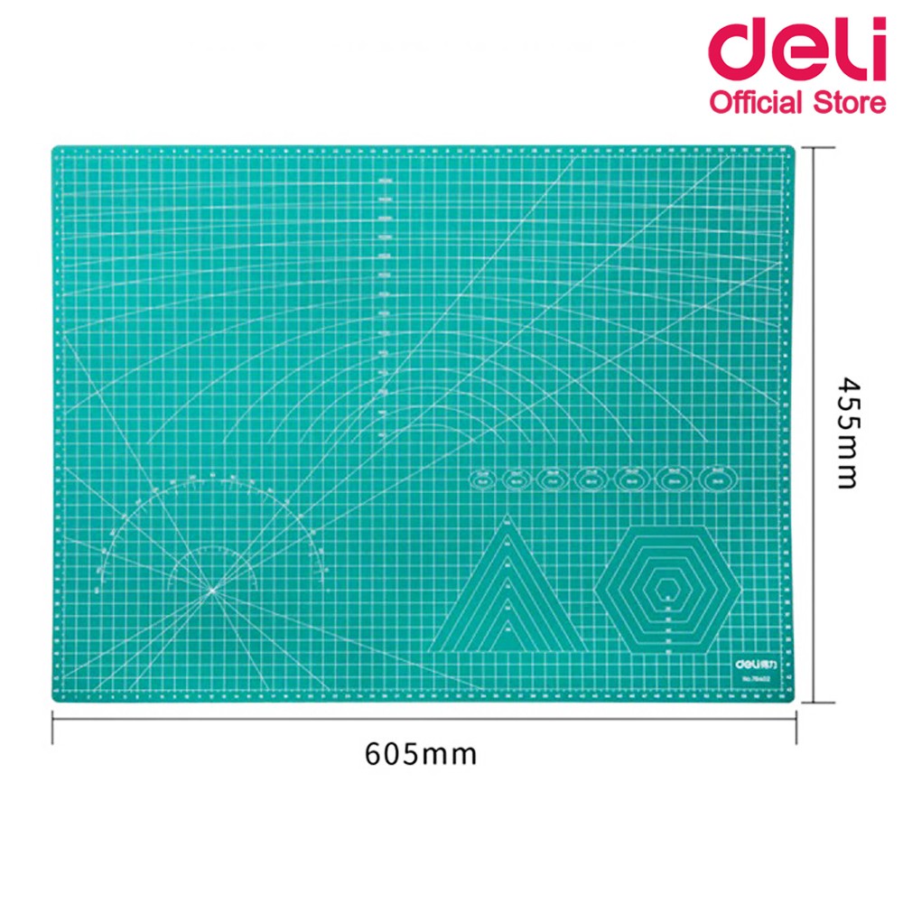ภาพสินค้าDeli 78402 Cutting Mat PVC A2 แผ่นรองตัดกระดาษ สีเขียว แบบสองด้าน PVC ขนาด A2 (600 x 450mm) อุปกรณ์สำนักงาน แผ่นรองตัด จากร้าน deli_officialshop บน Shopee ภาพที่ 6