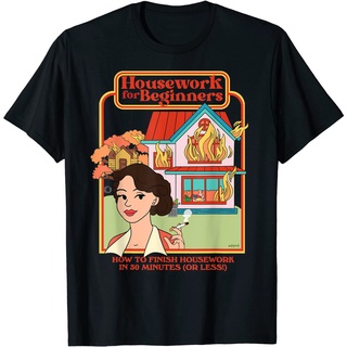 ผ้าฝ้ายคอกลมเสื้อยืด พิมพ์ลาย How to Finish Housework in 30 นาที สําหรับผู้เริ่มต้นfrom S-4XL&lt;2022&gt;