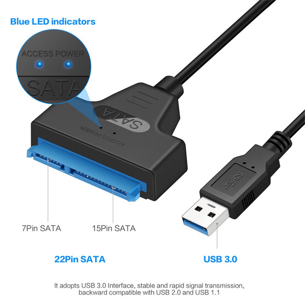 Sata 3 Sata To Usb 6 Gbps 2 5 External Ssd Hdd 22 Pin Sata Iii Cable