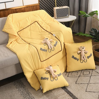 【บลูไดมอนด์】Pillow Pillow and Blanket Summer Blanket Pillow and Quilt Crystal Velvet Dual-Use Car and Office Nap Blanket