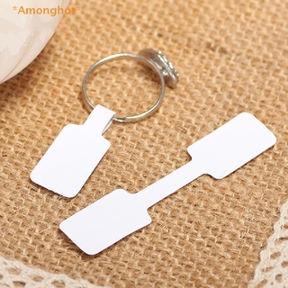 Amonghot&gt; ป้ายแท็กราคา สีขาว พร้อมเชือกแขวน สําหรับเครื่องประดับ รองเท้า เครื่องเขียน 100 ชิ้น