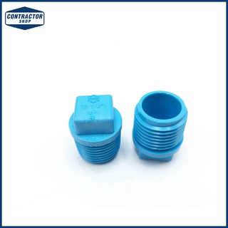 ปลั๊ก อุด PVC พีวีซี เกลียว นอก หนา-ฟ้า ตราช้าง ขนาด 1/2" #VALVE PLUG-WS B