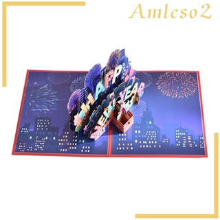 [Amleso2] การ์ดอวยพรปีใหม่, การ์ดอวยพร, ปีใหม่, คริสต์มาสป๊อปอัพ 3D แฮนด์เมดสําหรับเทศกาลปีใหม่