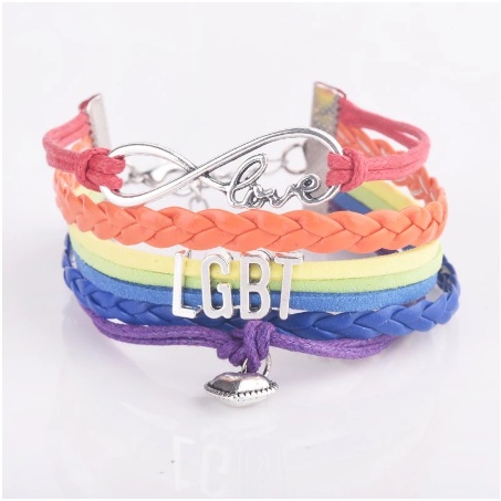 ราคาและรีวิวLGBT สร้อยข้อมือ Lesbian แบบหลายชั้น Lgbtq สีรุ้ง