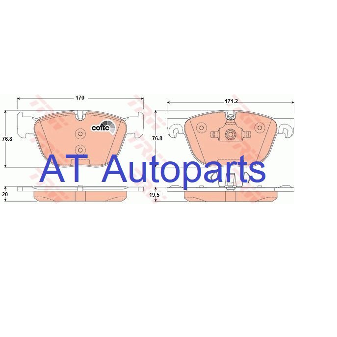 ผ้าเบรคชุดหน้า-bmw-x5-f15-f85-25d-2-0d-3-0d-2013-gdb1726-ราคาขายต่อชุด